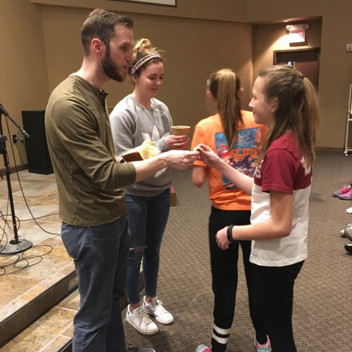 Pastor Andy with 30-hour Famine students